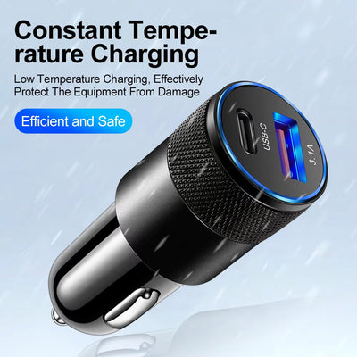 Fast Car Charger USB + TYPE-C