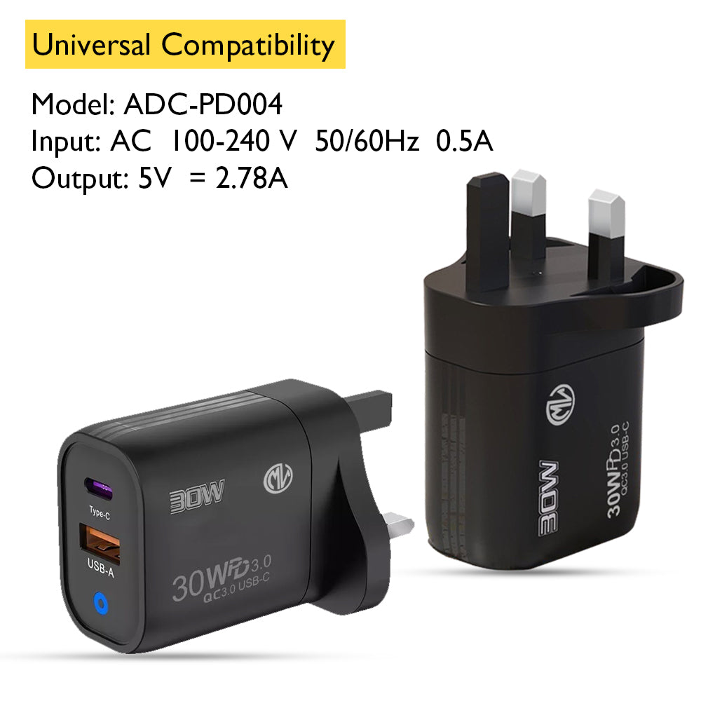 30W Adapter + 2m Charging Cable